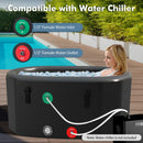 XL 129 Gal Oval Ice Bath Tub with Cover and Hand Pump for Athletes