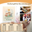 Personalized Woodland Friends Blanket | Custom Name | Fox Deer Bunny Explore Imagine Gift