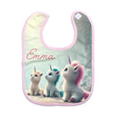 Personalized Three Baby Unicorns Bib - Add Your Name