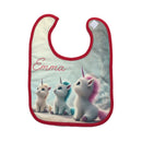 Personalized Three Baby Unicorns Bib - Add Your Name