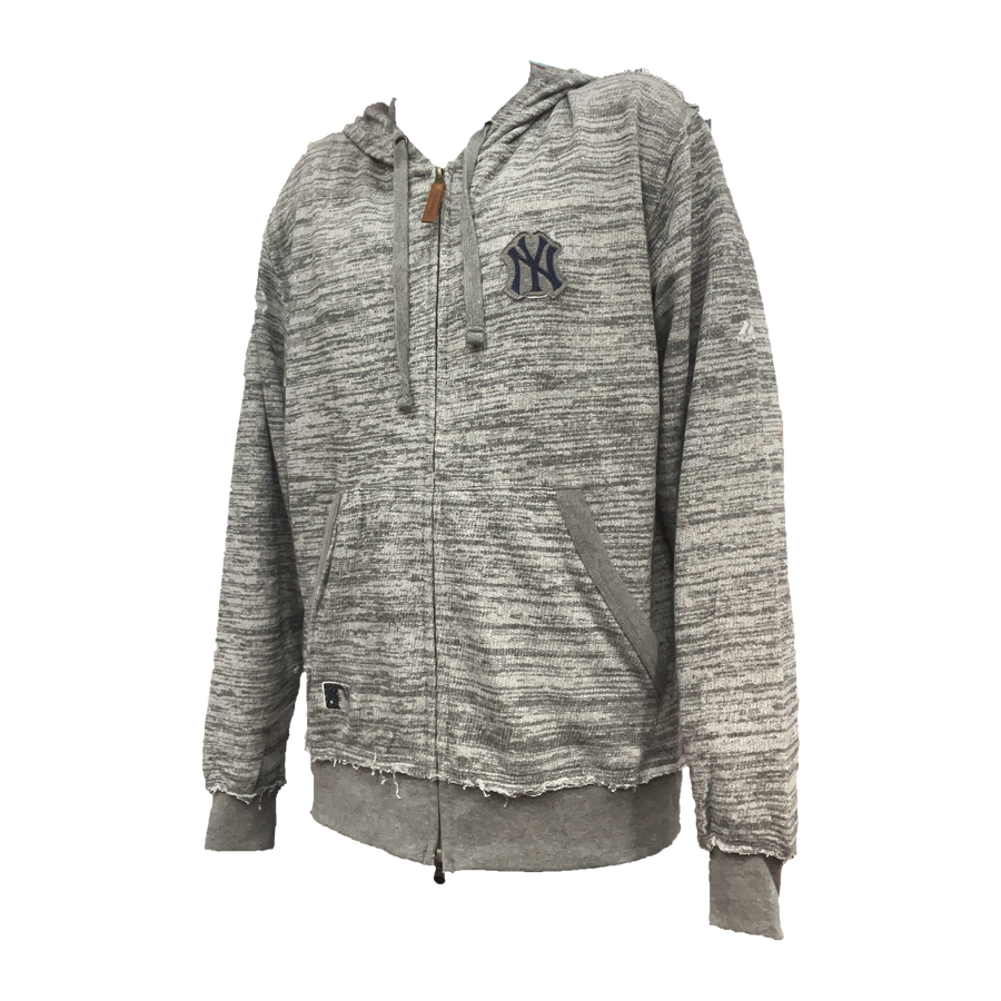 New York Yankees Heathered Zip-Up Logo Hoodie