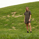 Yellow Flowers Button Down Denim Shirt Dress | Fashion Mini Dress [Available in SM]