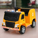 12V Kids Ride-on Garbage Truck with Warning Lights and 6 Recycling Accessories