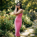 Yin Yang Two-Tone Pink Curve Smocked Midi Dress