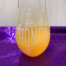 You Better Thrive Honey Wine Glass in Yellow Ombre | Stemless Wine Glass | 20oz