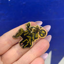 You and I Are More Than Friends, We're Like A Really Small Gang Enamel Pin in Black, Yellow and Gold