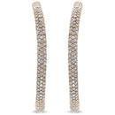 18K Rose Gold 6.90 Cttw Pave Set Diamond Inside Out Eternity Hoop Earrings (F-G Color, VS1-VS2 Clarity)