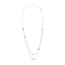 18K Rose Gold 1/2 Cttw Diamond and Freshwater Pearl Double Strand Station Necklace  (G-H Color, SI1-SI2 Clarity) - Adjustable up to 16" to 20"