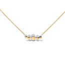 18K Rose Gold 3/4 Cttw Pave Diamonds and Graduated Green Tsavorite Gemstone Curved Bar Choker Necklace (G-H Color, SI1-SI2 Clarity) - Adjustable up to 14" - 16.5"