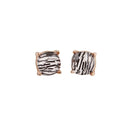 Zebra Stripes Square Stud Earrings