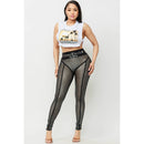 Zero Fucks to Give Metallic Mesh Leggings [Available in Sizes SM-L]