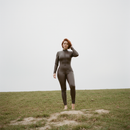 Zipper Front PU Jumpsuit in Black | Full Body [Sizes SM-L]