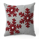Pillow Perfect Country Home Snowflakes Grey/Red 15.5-inch Throw Pillow