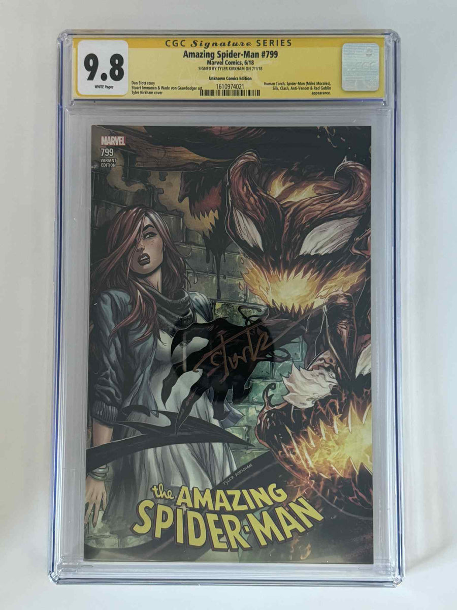 [Signed by Tyler Kirkham] Amazing Spider-Man #799 CGC 9.8 Yellow Label Exclusive Var