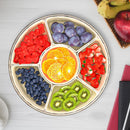 2Pcs Divided Serving Tray with Lid and Handle 360¡ Rotatable Snack Box Container with 6 Dividers Clear Portable Snack Platters for Fruit Candy Nut Sna