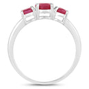 1.15 Carat Genuine Ruby 14K White Gold Ring