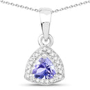 3.22 Carat Genuine Tanzanite & White Topaz .925 Sterling Silver Ring