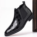 Mens British-style Pointed Leather Boots