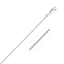14k White Gold Diamond-Cut Bead Chain 1.2mm
