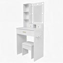 Vanity Desk Set with LED Lighted Mirror & Padded Stool