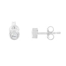 10K White Gold 1/5 Cttw Round Brilliant-Cut Near Colorless Diamond Bezel-Set Stud Earrings (H-I Color, I1-I2 Clarity)