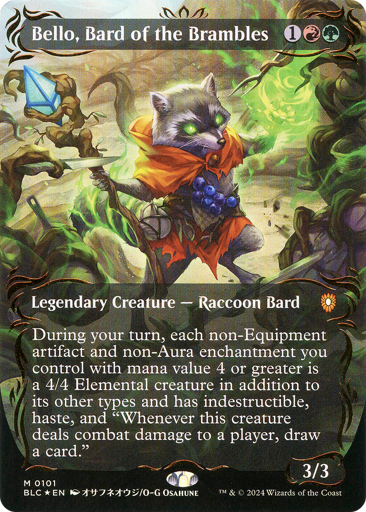 Bello, Bard of the Brambles (BLC-101) - Bloomburrow Commander (Borderless) Foil