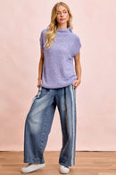BiBi Washed Lace Contrast Sided Jeans