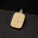 14K Gold Micro Inlaid Zircon Pendant
