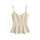 Cropped Ruffled-waistline Slim-fit Camisole Top