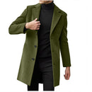 Mens Mid-length Long-sleeve Wool Coat Autumnwinter Wool Outerwear