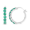 2.38 Carat Genuine Emerald .925 Sterling Silver Earrings