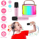 Mini Karaoke Machine With 2 Wireless Microphones Portable Karaoke Set for Kids Adults with RGB Lights Magic Sounds Echo Effect Gift for Boys Girls