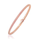 14k Rose Gold Fancy Weave Motif Bangle