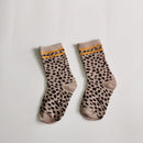 Leopard-print Plaid Coffee-colored Childrens Socks