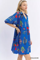 Umgee Floral Encyclopedia Print Mini Dress
