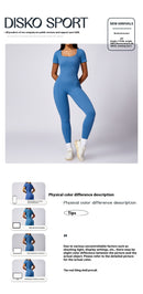 Women's Seamless High-Strength Thread Short-Sleeve Sports Jumpsuit