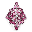 7.52 Carat Genuine Rhodolite .925 Sterling Silver Ring