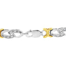 10k Yellow Gold Plated Sterling Silver 1/4 cttw Diamond Infinity and X Link Bracelet (I-J Clarity, I2-I3 Color) - Size 7.25"