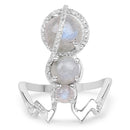 2.79 Carat Genuine Labradorite And White Topaz .925 Sterling Silver Ring