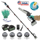 2-In-1 8Ó Cordless Electric Pole Saw and Mini Chainsaw with Extension Poles 2Pcs 21V 3.0Ah Batteries Adjustable Length Chain Saw With Auto Oiler Safet