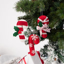 Christmas Crutch Shape Felt Pendant