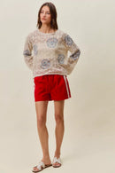 SO ME Seashell Lightweight Sweater Top