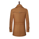 Men's Woolen Coat Double Collar Standard Vertical Zipper Coat Jacket