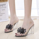 Women's Outdoor Chunky Heel Summer High Heel Transparent Slippers