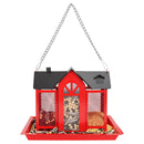 Barn Bird Feeder with Lift Top Lid and Viewing Window