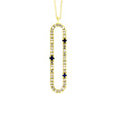 Diamond Sapphire Fashion Pendants 14KT Yellow Gold