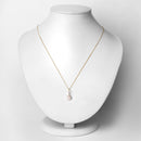 0.53 Carat Genuine Ethiopian Opal and White Diamond 10K Yellow Gold Pendant