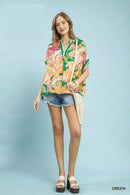 Umgee Abstract Print Oversized Top
