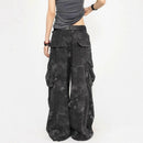 Camouflage Snake-Print Workwear Jeans For Women