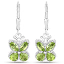 2.28 Carat Genuine Peridot .925 Sterling Silver Earrings